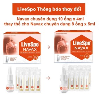 [Mẫu Mới] Xịt mũi Giảm nghẹt mũi, chảy nước mũi - Livespo NAVAX chuyên dụng - Hộp đỏ 10 ống x 4ml