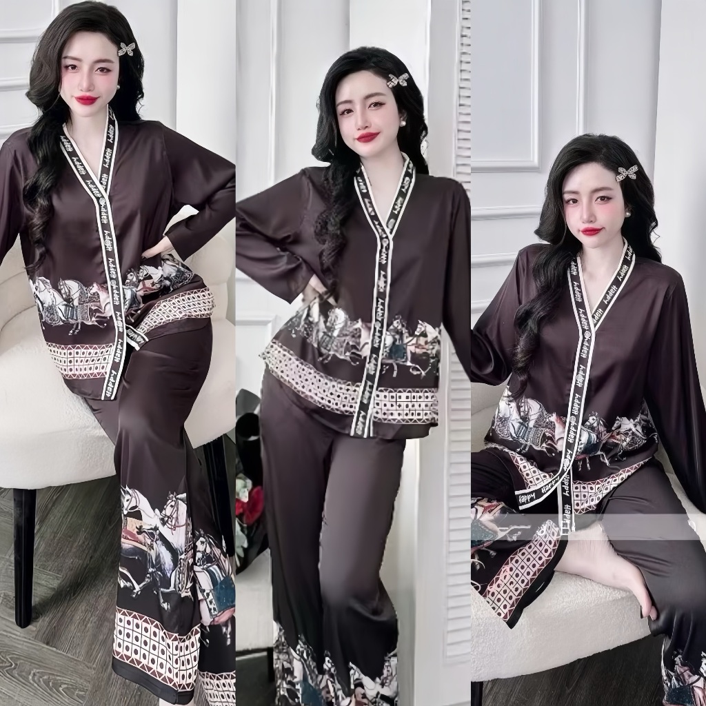 Ảnh Bộ Đồ Ngủ Pijama Dài Tay Hisexy Set Pijama Dài tay Lụa Latin Cao Cấp P11 4