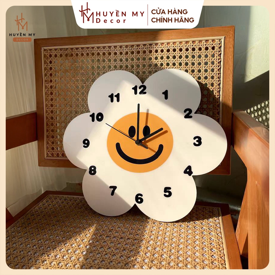 Đồng Hồ Tráng Gương  Họa Tiết Dễ Thương, Decor Phòng Khách, Phòng Ngủ, Tiệm Nails, Quà Tặng Trẻ Em - Huyền My Decor