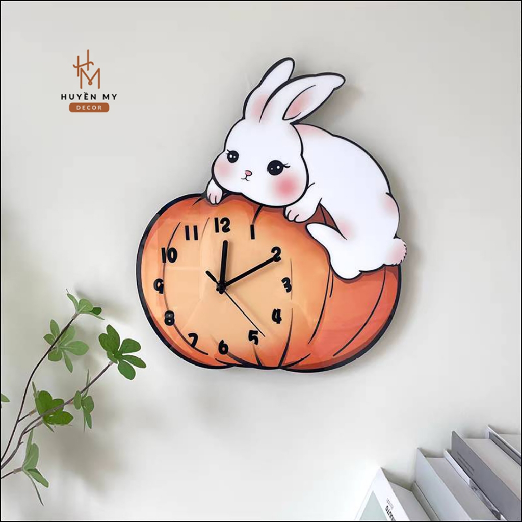 Đồng Hồ Tráng Gương  Họa Tiết Dễ Thương, Decor Phòng Khách, Phòng Ngủ, Tiệm Nails, Quà Tặng Trẻ Em - Huyền My Decor