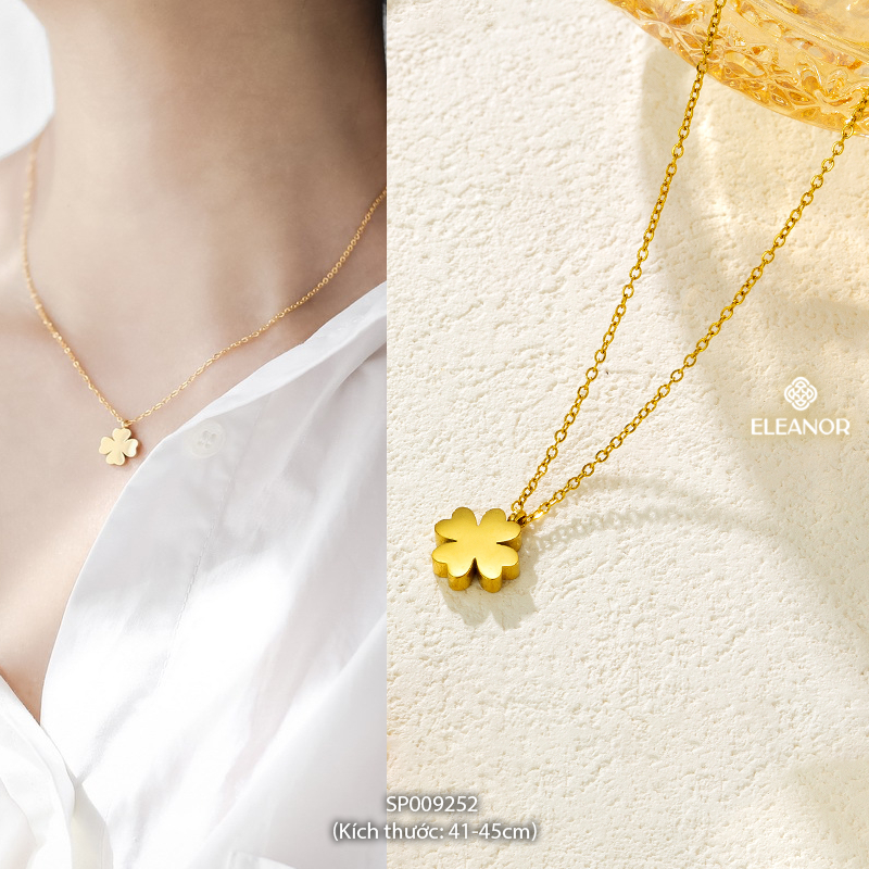 Dây chuyền nữ titan Eleanor Accessories kiểu dáng đa dạng cỏ 4 lá phụ kiện trang sức vòng cổ 9252
