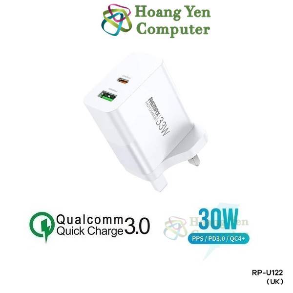 Cốc Sạc Nhanh Remax RP-U122 - Sạc Nhanh QC3.0 18W, PD30W - Chính Hãng BH 12 Tháng - Hoàng Yến Computer