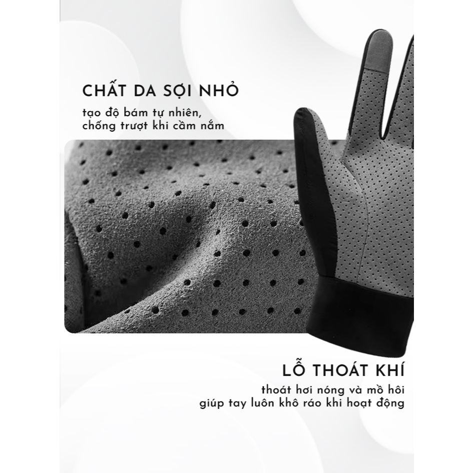 [TẶNG QUÀ ĐƠN 249k] Găng Tay Lái Xe Nam Nữ Mát Lạnh Chống Nắng Có Lưới Thoáng Khí Giảm Trơn Trượt Upper You - GLM02