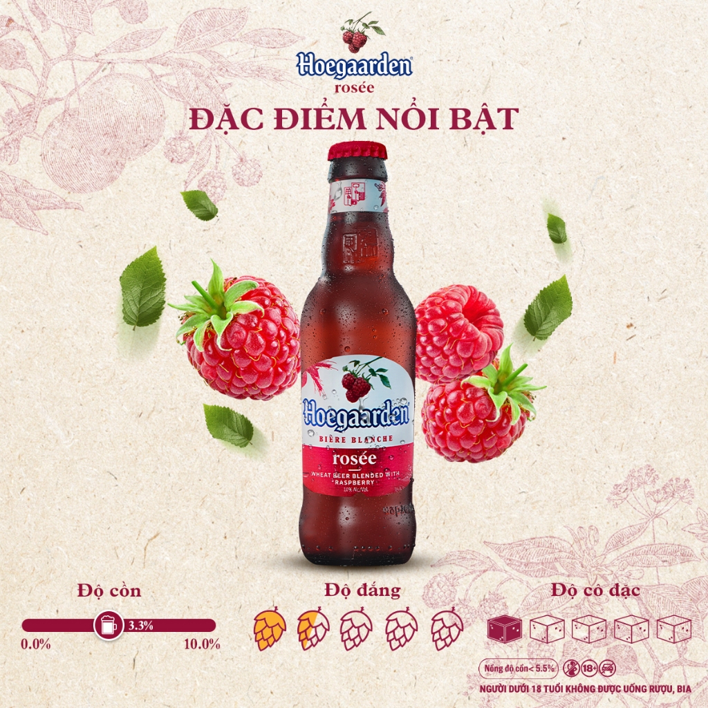 Ảnh Bia Hoegaarden rosée thùng 24 chai (248ml/chai) 1