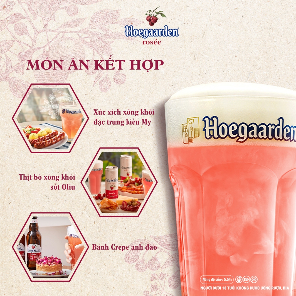 Ảnh Bia Hoegaarden rosée thùng 24 chai (248ml/chai) 2