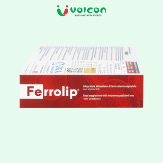 Sắt sinh học Ferrolip cho bà bầu và người thiếu máu, nhập khẩu từ Ý (Hộp 20 gói)