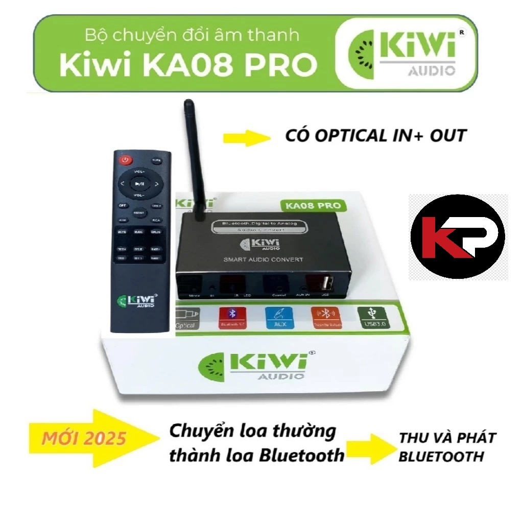 (Mới 2025) Bộ chuyển đổi âm thanh Kiwi KA08 PRO thu và phát Bluetooth ...