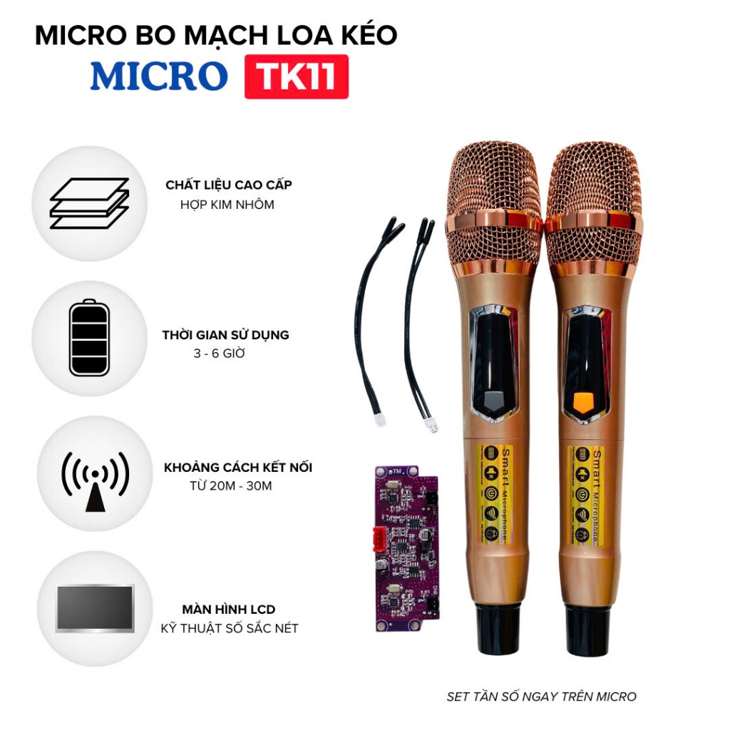 [PHIÊN BẢN 2025] Micro Không Dây Bo Mạch TK11 Sóng UHF, SET Tần Số ...
