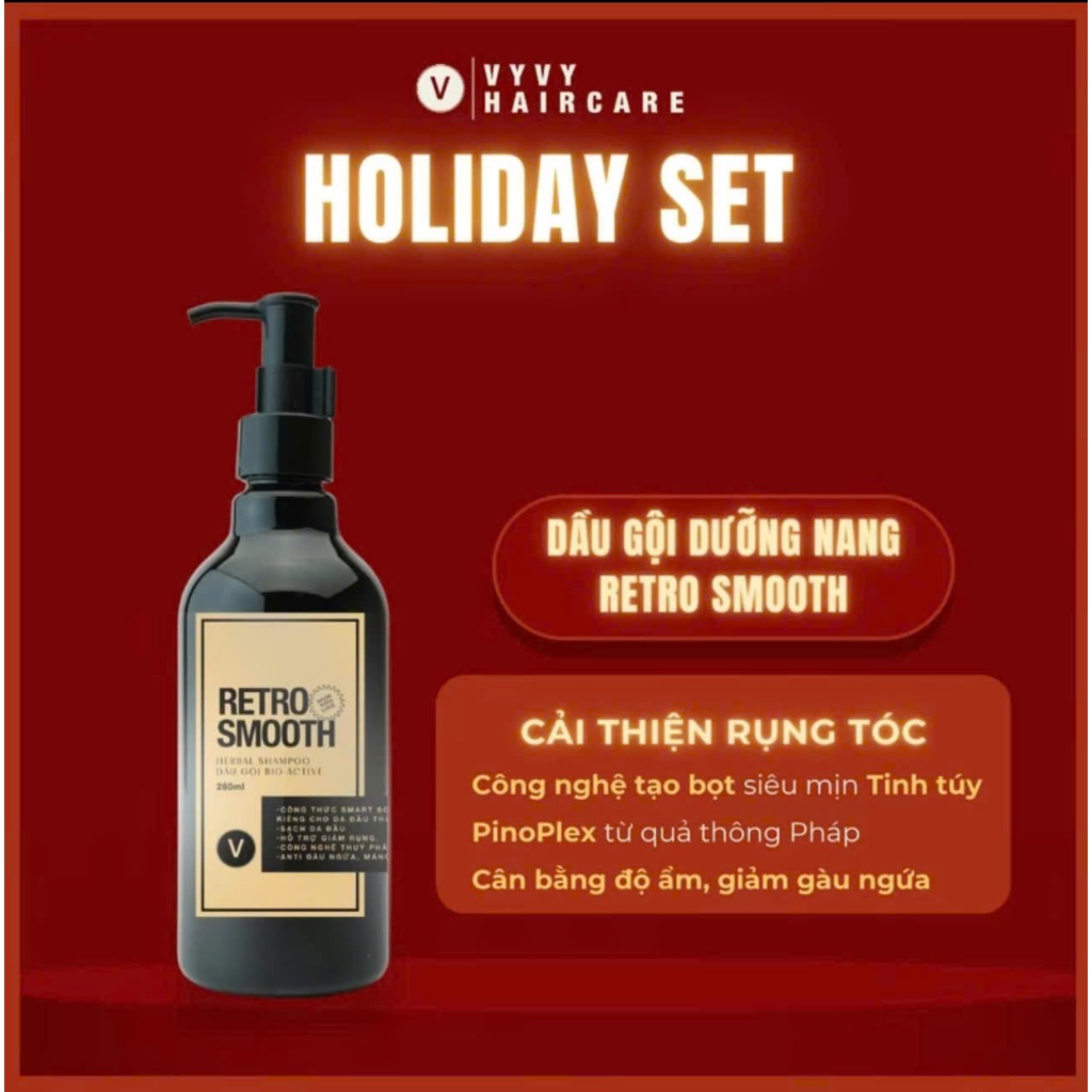 Ảnh Bộ dầu gội dưỡng nang 280ml + kem ủ tóc tráng gương mới 250gr holiday set vyvyhaircare V 2