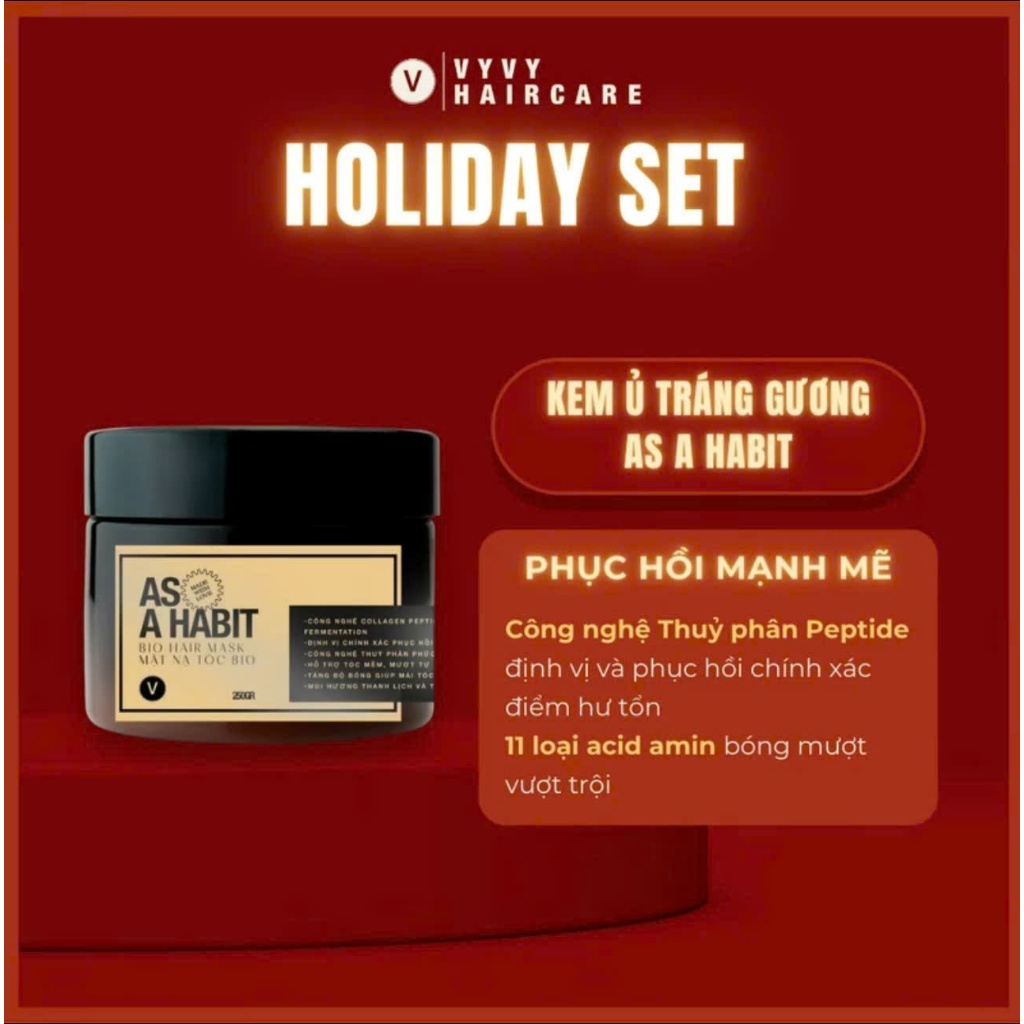 Ảnh Bộ dầu gội dưỡng nang 280ml + kem ủ tóc tráng gương mới 250gr holiday set vyvyhaircare V 1