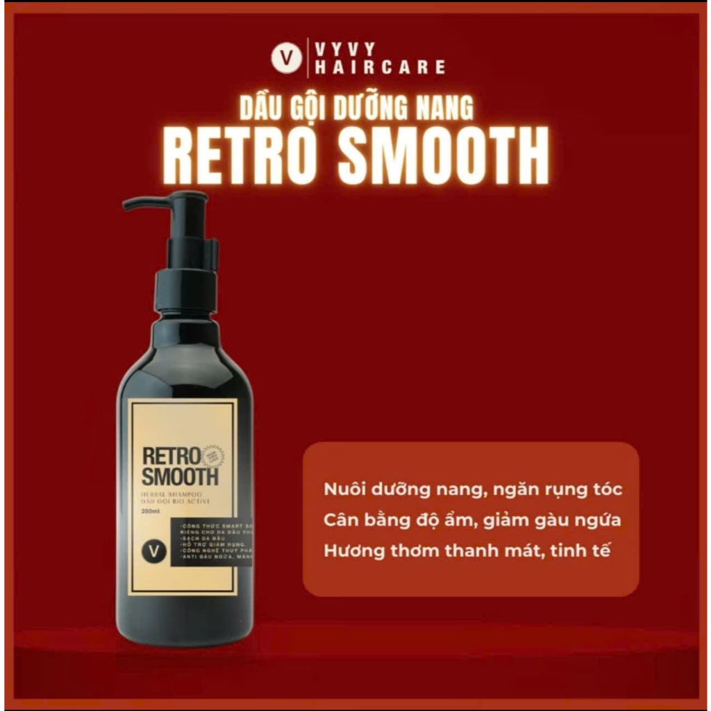 Ảnh Dầu gội dưỡng nang tóc Retro Smooth công nghệ bio active giảm rụng mềm mượt tóc vyvyhaircare V 280ml 2