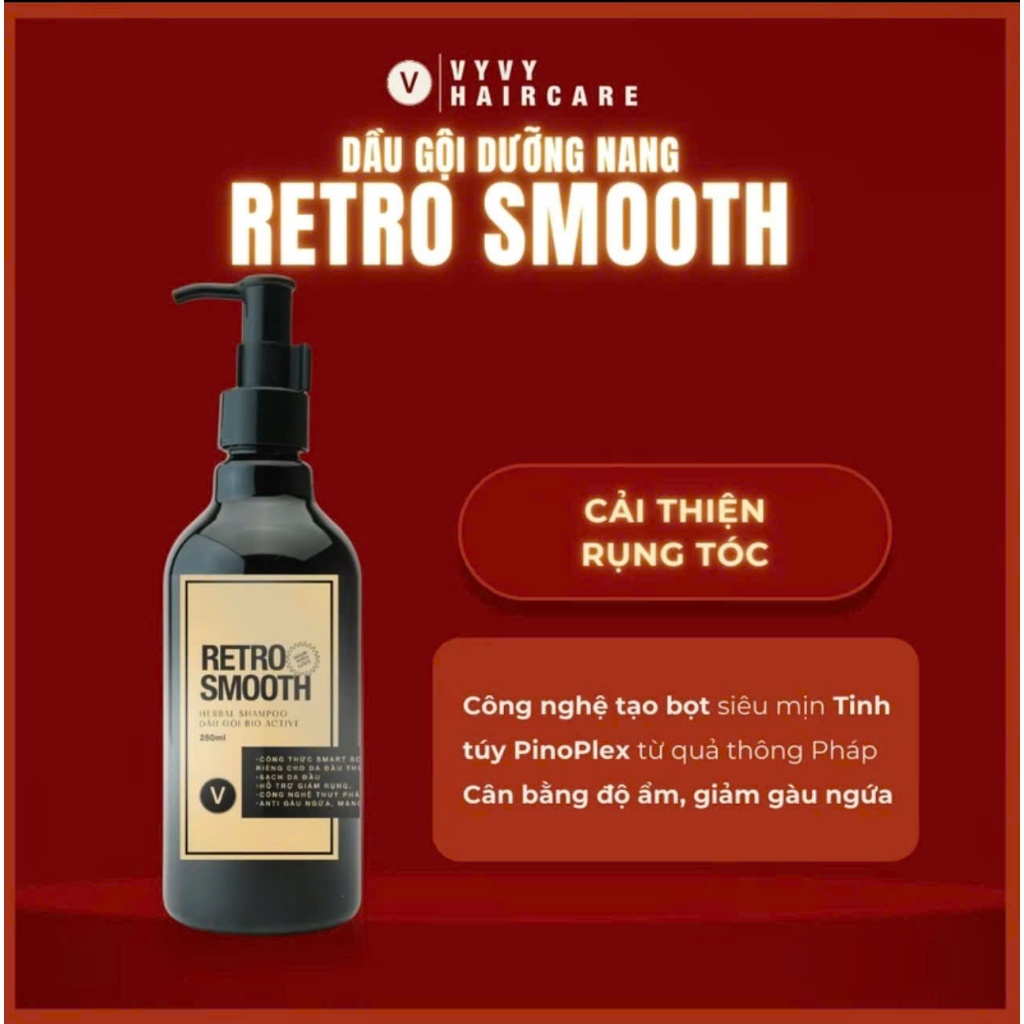 Ảnh Dầu gội dưỡng nang tóc Retro Smooth công nghệ bio active giảm rụng mềm mượt tóc vyvyhaircare V 280ml 3