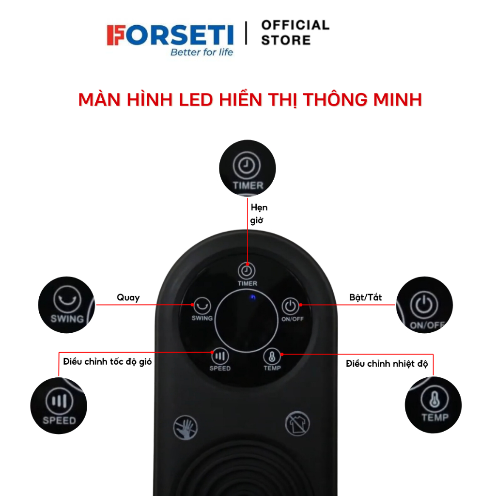 Máy sưởi gốm PTC Ceramic Forseti FHK-688 Thiết kế nhỏ gọn - Công tắc an toàn - Bảo hành trong 24 tháng