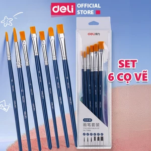 Bộ Cọ Vẽ Màu Nước Màu Bột Acrylic Gouache Chuyên Nghiệp Finenolo Set 6 Cọ Vẽ Tranh Tô Màu Phác Hoạ Cụ
