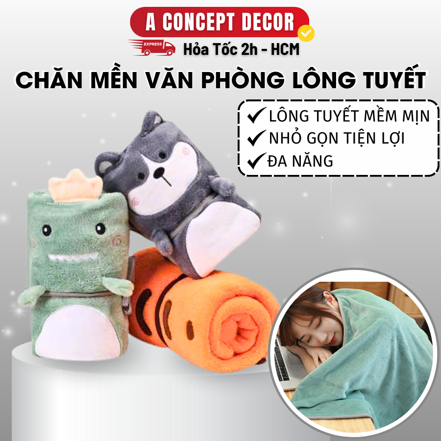 Ảnh Chăn Mền Văn Phòng Lông Tuyết A Concept Decor Chăn Ngủ Hình Thú Nhỏ Gọn Tiện Lợi Êm Ấm Áp Cho Bé Văn Phòng Đi Du Lịch 1
