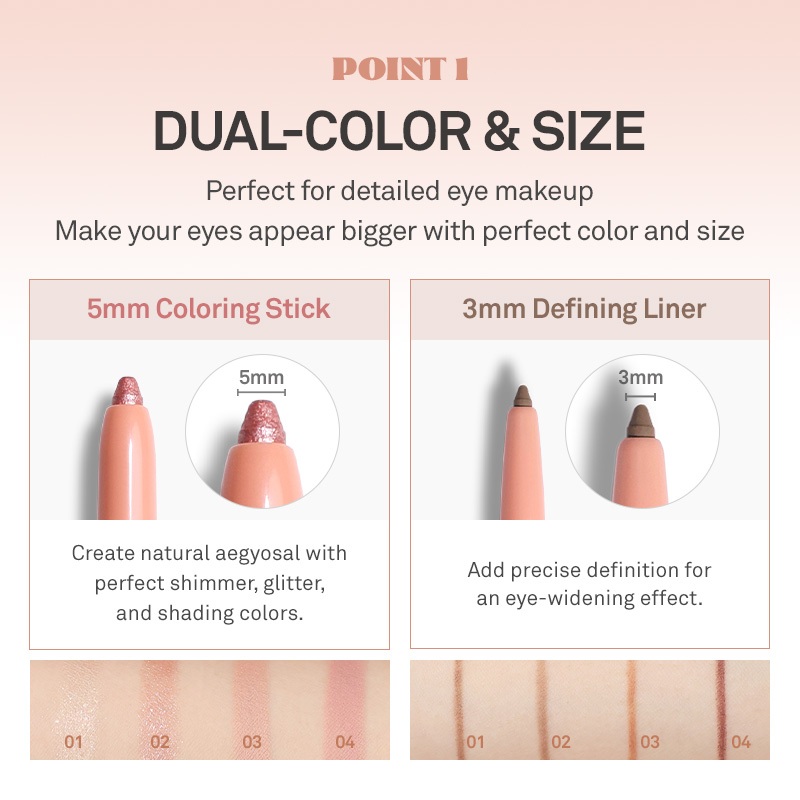 Ảnh Kẻ Mắt 2 Đầu Đa Năng hince New Depth Dual Color Stick 0.8g 4