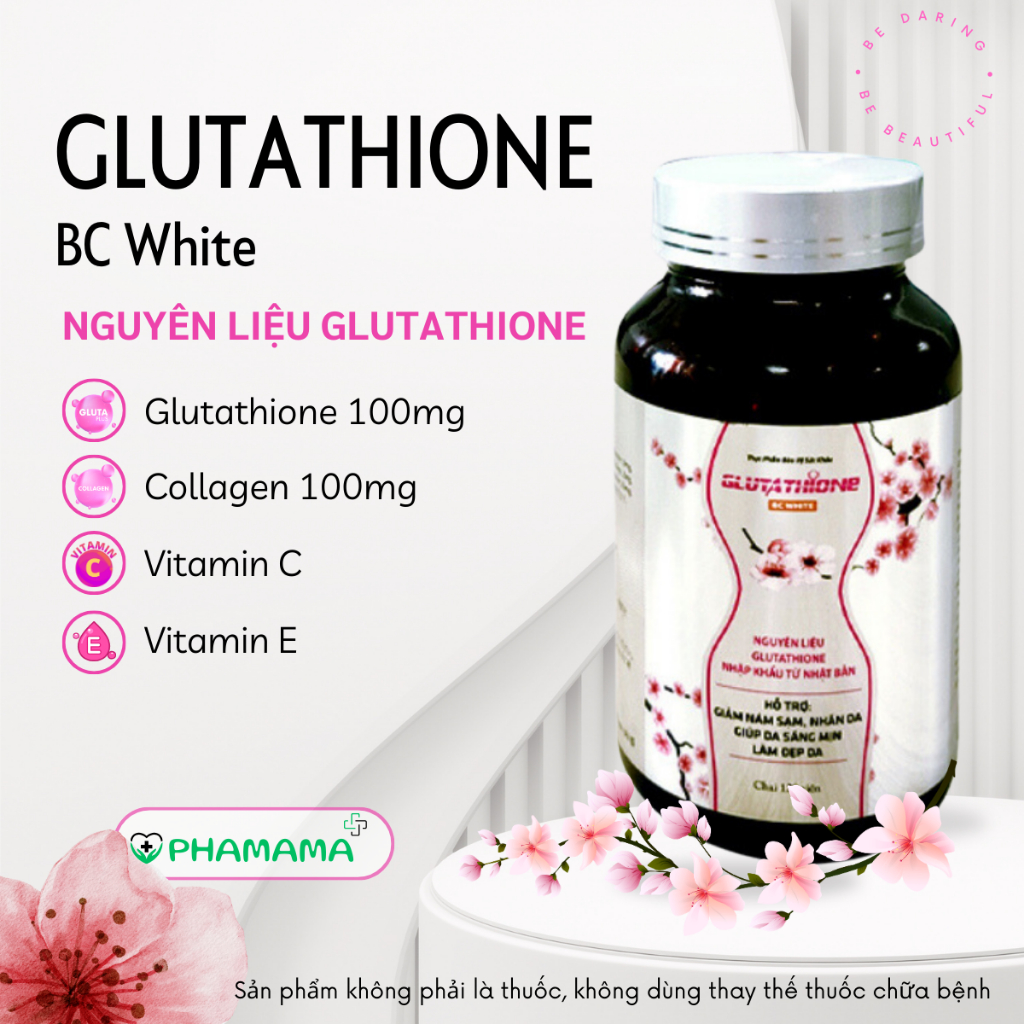 Ảnh Viên uống Glutathione BC White giảm nám, tàn nhang, giải độc gan, giúp da đẹp mịn màng, trắng sáng 4
