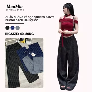 Quần ống rộng MunMiu official quần ống rộng form baggy kẻ sọc Striped Pants trẻ trung phong cách Hàn Quốc 997
