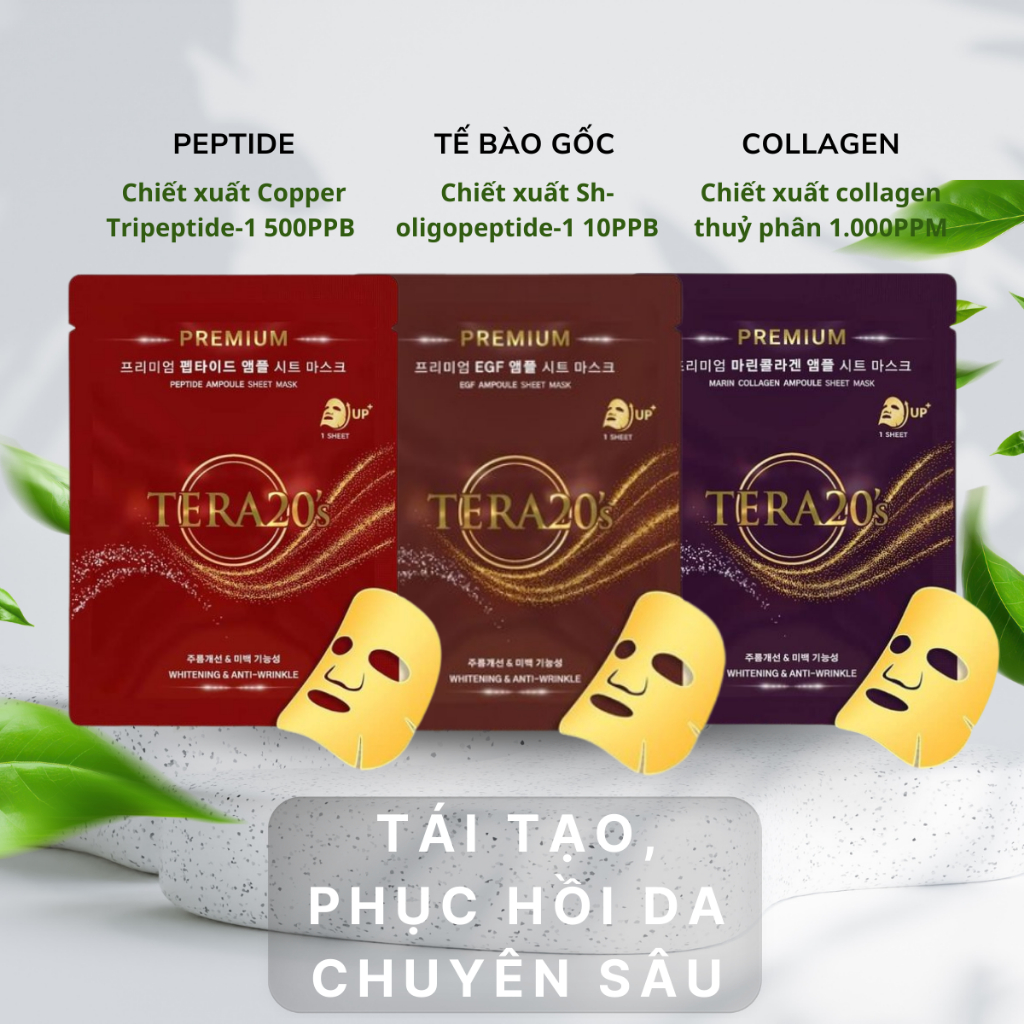 Ảnh Hộp 8 miếng mặt nạ vàng cao cấp Tera20's tinh chất Ampoule sáng da, cấp ẩm, mờ sạm nám 30ml 4
