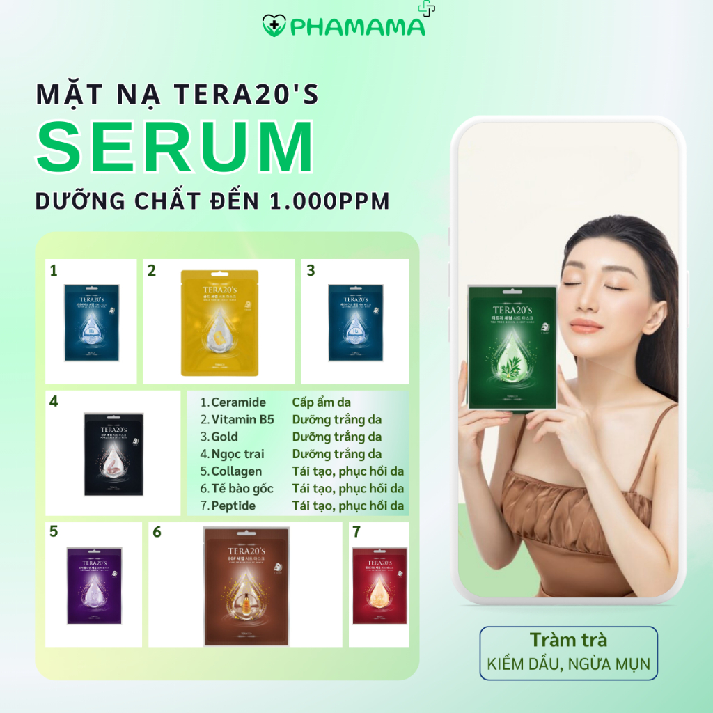 Ảnh Mặt nạ dưỡng da Tera20's tinh chất Serum 1,000 PPM 28ml 3