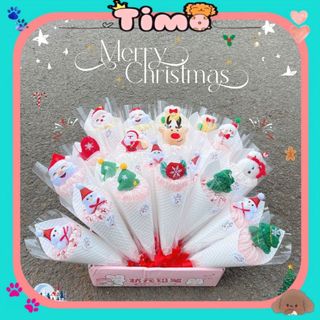 Hoa Noel Gấu Bông Giáng Sinh Cute Set Quà Tặng Người Yêu Bạn Thân Timo QT32