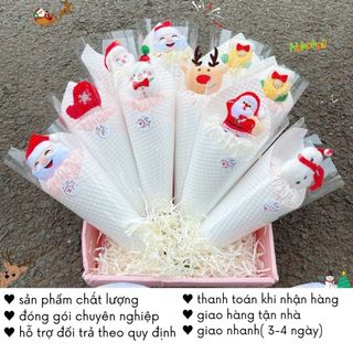 Hoa Noel Gấu Bông Giáng Sinh Cute Set Quà Tặng Người Yêu Bạn Thân Timo QT32