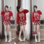 Set đồ nữ noel, bộ nỉ nữ áo sweater in hình cừu dễ thương phối chân váy chữ A kẻ caro Fizano HCOM3642