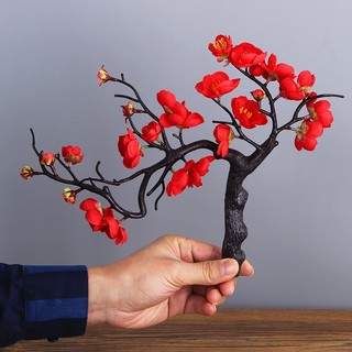 [Tết 2025] Bộ Tượng Chú Tiểu Tứ Không Đội Nón Kèm Chậu Đá và Cây Đào Trang Trí May Mắn An Lành