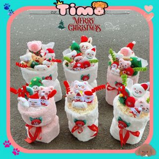 Bó Hoa Noel Gấu Bông Cute Set Quà Tặng Giáng Sinh Người Yêu Bạn Thân Timo QT80-QT81