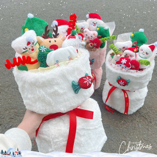 Bó Hoa Noel Gấu Bông Cute Set Quà Tặng Giáng Sinh Người Yêu Bạn Thân Timo QT80-QT81
