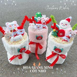 Bó Hoa Noel Gấu Bông Cute Set Quà Tặng Giáng Sinh Người Yêu Bạn Thân Timo QT80-QT81