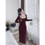 Set váy nữ, đầm nữ váy 2 dây body mix cardigan dáng ngắn chât len lông thỏ màu đỏ noel siêu hot Fizano HCOM3648