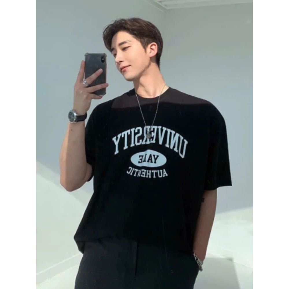 Áo thun Stee Cổ tròn UNIVERSITY YALE Localbrand ICVCVNI Unisex Menwear