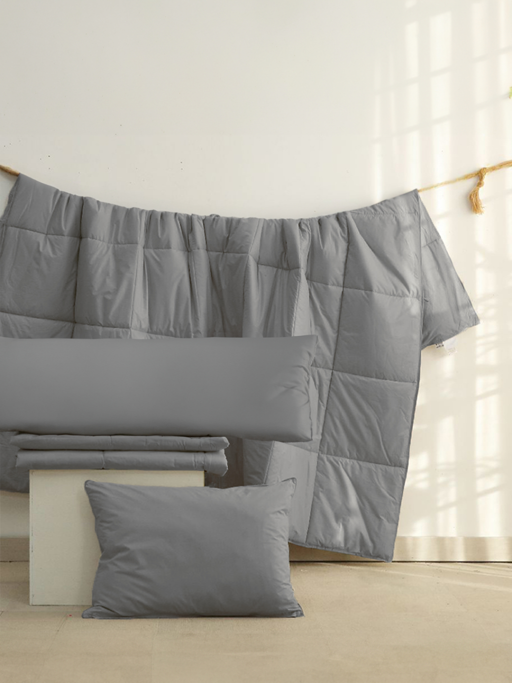 Ảnh Ruột chăn mền bông gòn Goni màu trắng, xám / Kích thước 1m5 x 2m, 2m x 2m3 3