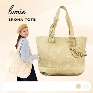 Túi Tote Iroha Túi Vải Bố Canvas Viền Bèo Thêu Hoa Mặt Cười Dày Dặn Đi Chơi Đi Học Đi Làm Hàng Ngày
