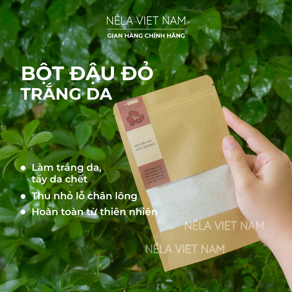 Bột Đậu Đỏ Tắm Trắng Nguyên Chất NẾP LÀNG VIỆT NAM Ủ Trắng Da Tẩy Tế Bào Chết