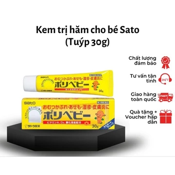 Kem Hăm Cho Bé Sato kem chống hăm tã bẹn mông cho bé giảm vi/êm da mề đay phát ban n/ấm ngứa côn trùng cắn