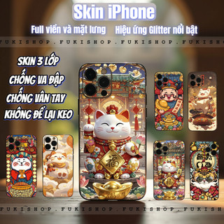 Miếng dán Skin Mặt lưng Sau full viền Mẫu Mèo Dành Cho 16 pro max 15 pro max 14 pro max 13 pro max 12 pro max