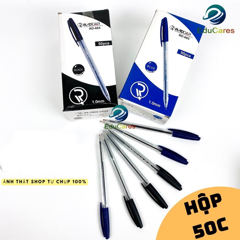 Bút bi nắp xoáy Raddar 665 ngòi 1.0mm tiện lợi (Hộp 50c) | Shopee Việt Nam