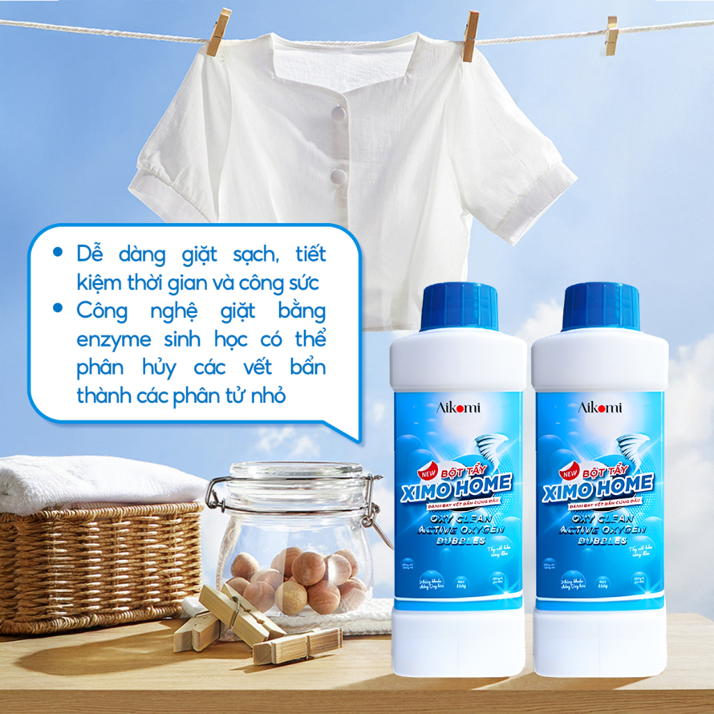 Ảnh Bột tẩy vết bẩn đa năng Ximo bột tẩy trắng quần áo, đồ gia dụng - sạch như mới 350g 3
