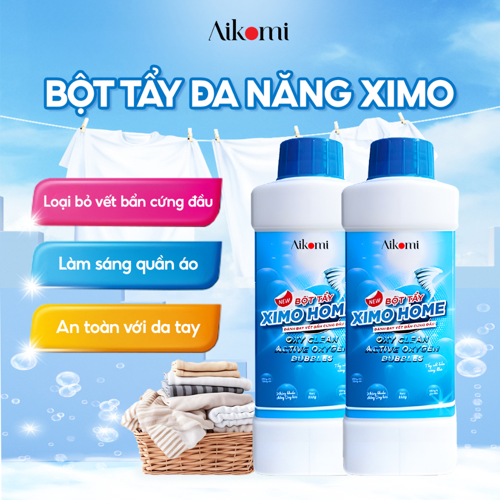 Ảnh Bột tẩy vết bẩn đa năng Ximo bột tẩy trắng quần áo, đồ gia dụng - sạch như mới 350g 2