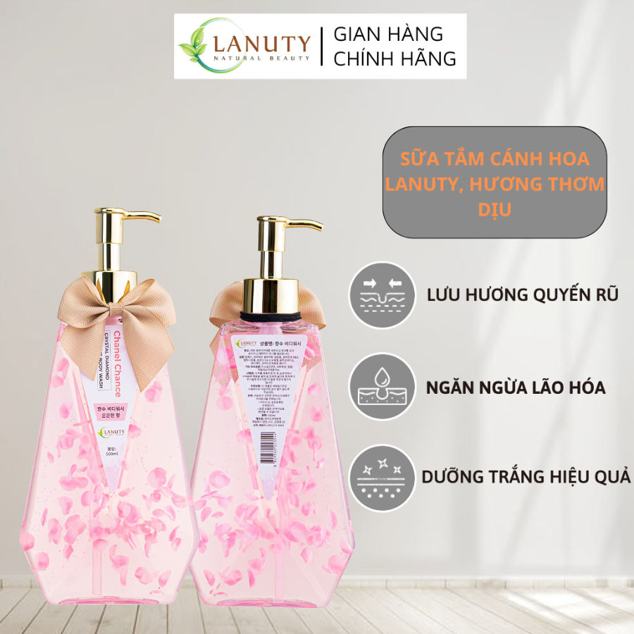 Sữa tắm dưỡng trắng da LANUTY - Hương nước hoa Ngọt ngào & Quyến rũ và thơm lâu 500ml