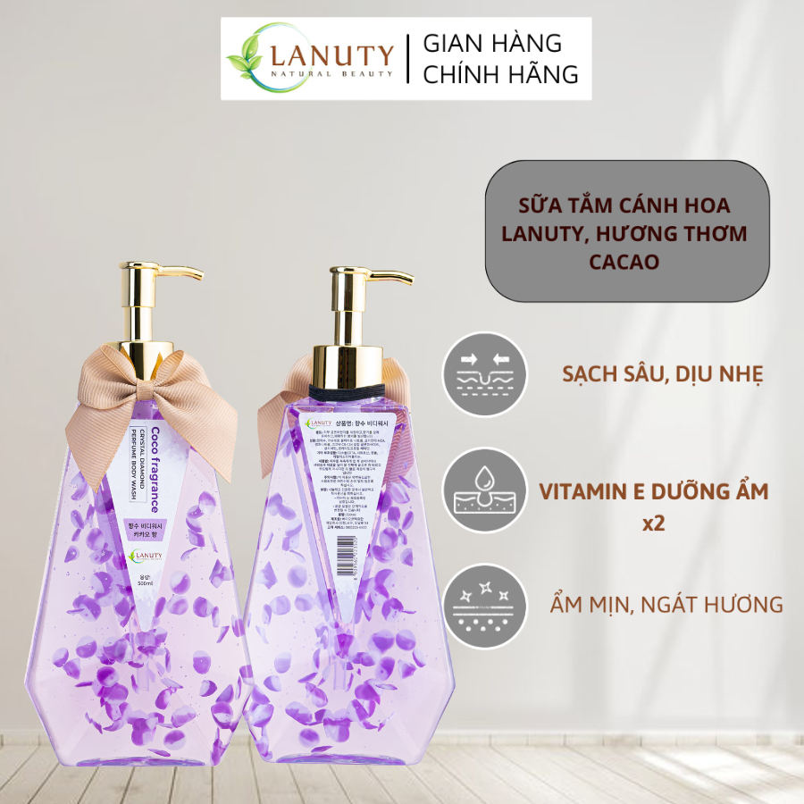 Sữa tắm dưỡng trắng da LANUTY - Hương nước hoa Ngọt ngào & Quyến rũ và thơm lâu 500ml