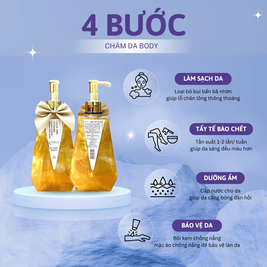 Sữa tắm dưỡng trắng da LANUTY - Hương nước hoa Ngọt ngào & Quyến rũ và thơm lâu 500ml