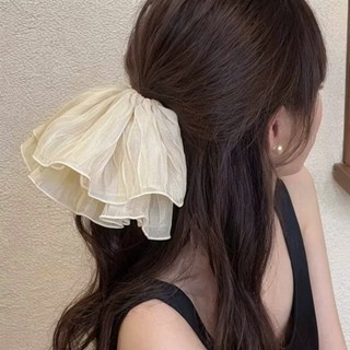 Dây Cột Tóc Vải Voan Rũ Cỡ Lớn Retro Hàn Quốc Tiểu Thư Thanh Lịch