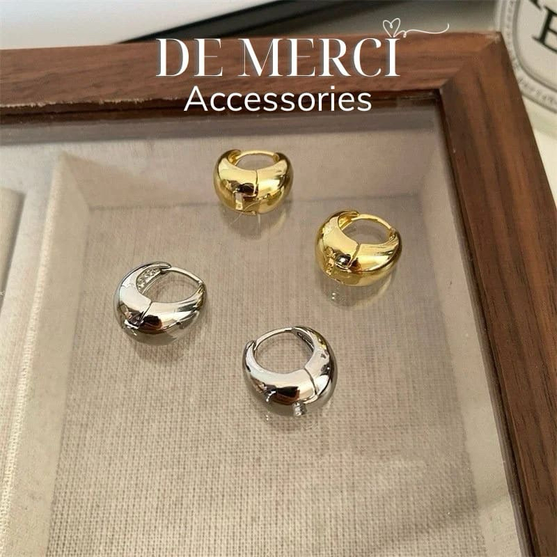 Khuyên tai nữ bạc 925 DE MERCI ACCESSORIES bông tai tròn độc đáo cá tính BT013