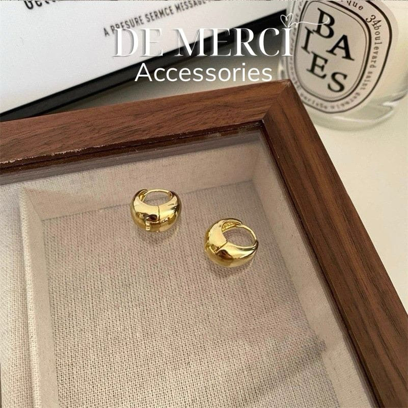 Khuyên tai nữ bạc 925 DE MERCI ACCESSORIES bông tai tròn độc đáo cá tính BT013