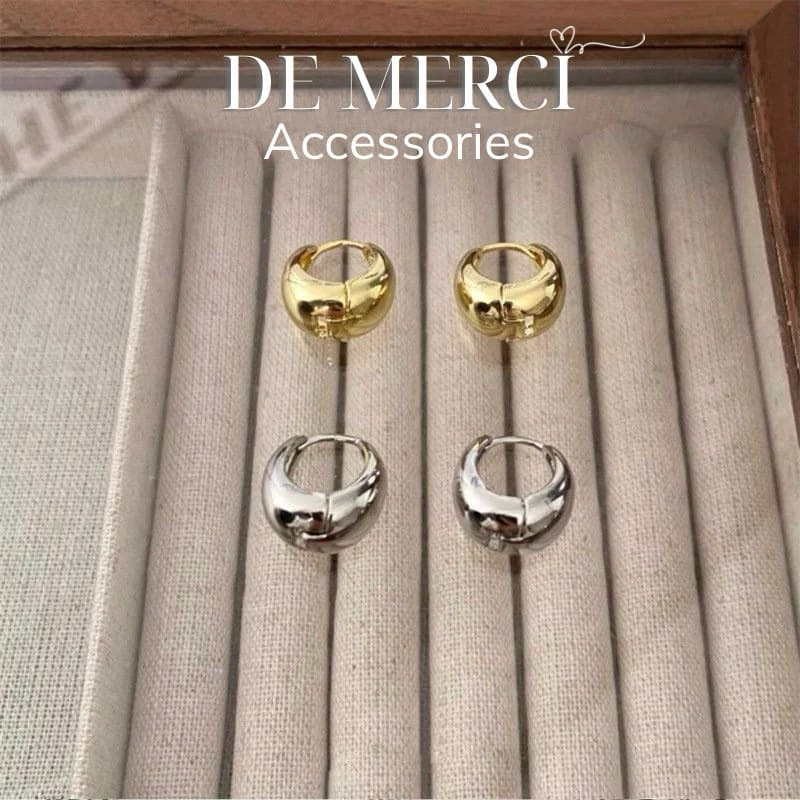 Khuyên tai nữ bạc 925 DE MERCI ACCESSORIES bông tai tròn độc đáo cá tính BT013