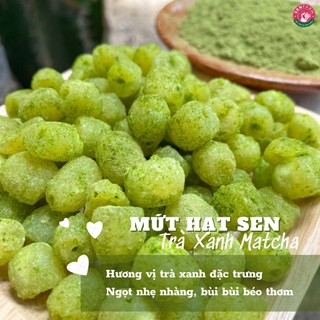 Mứt hạt sen ít đường vị trà xanh matcha Senfarm