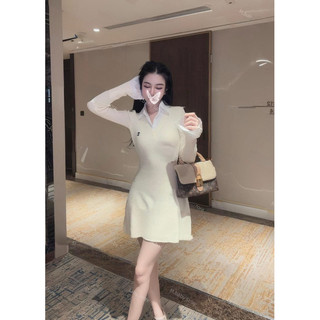Váy Len CN Phối Tay Cổ QC